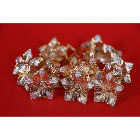 Pure Silver Gold Coated Flowers (Single Pattern) 6 Grams