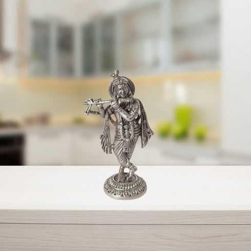 Pure Silver 92.5 Krishna Antique Idol 8.36g