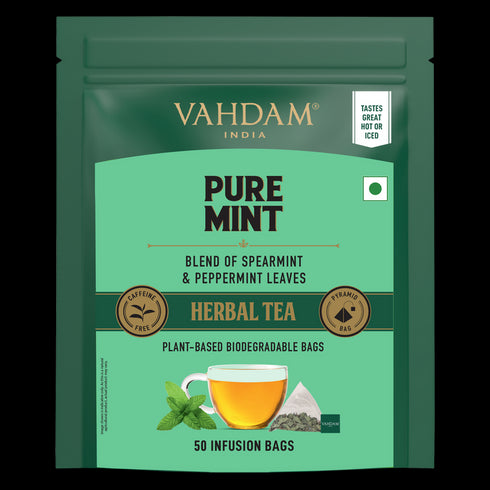 Vahdam Pure Mint Herbal Tea Tisane