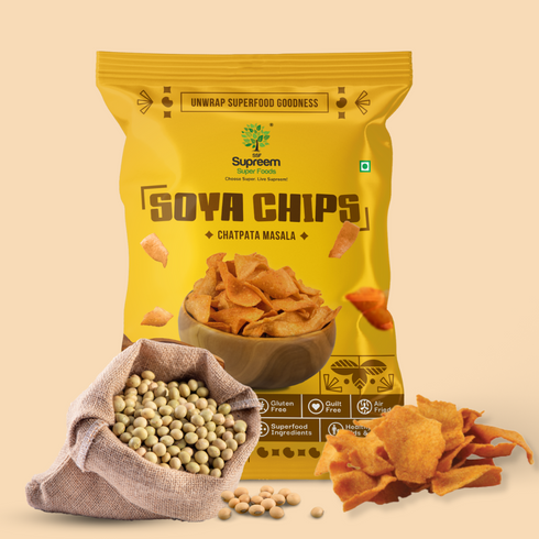 Supreem Super Foods Gluten Free Soya Chips (Pack of 2)