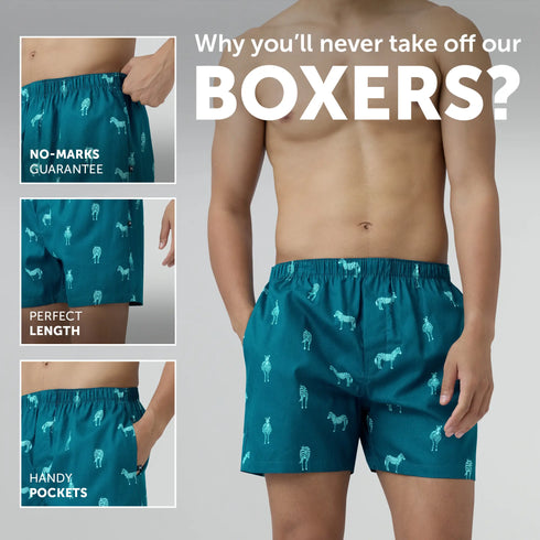 XYXX Remix Cotton Boxers Zebra Blue