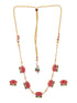 Elegant Lotus Motif Gold-Plated Necklace & Earrings Set