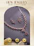 Silver Toned Ruby Red AD Studded Statement Delicate Necklace Jewellery Set