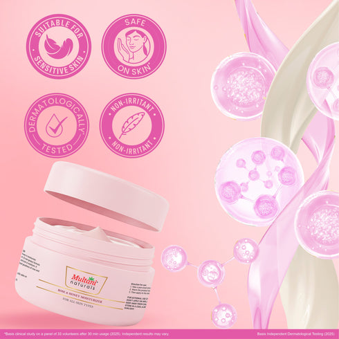 Multani Pharmaceuticals Limited Multani Naturals Rose & Honey Moisturizer Dermatologically Tested Lightweight & Non Greasy Ayurvedic Formula with Rose Oil Honey & Aloe Vera Deeply Moisturizes Smooth & Supple Skin Paraben Free All Skin Types
