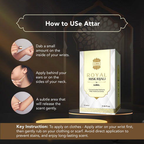 Ajmal Perfumes India ROYAL-MISK-RIJALI Non-Alcoholic Attar Unisex