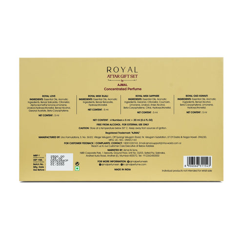 Ajmal Perfumes India ROYAL Non-Alcoholic Attar Giftpack for Unisex