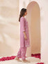 Miravan Womens Chikankari Embroidery Pink Straight Kurta And Palazzo Set