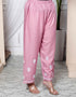 Miravan Womens Chikankari Embroidery Pink Straight Kurta and Palazzo Set