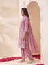 Miravan Womens Chikankari Embroidery Pink Straight Kurta And Palazzo With Dupatta Set