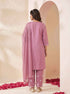 Miravan Womens Chikankari Embroidery Pink Straight Kurta And Palazzo With Dupatta Set