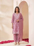 Miravan Womens Chikankari Embroidery Pink Straight Kurta And Palazzo With Dupatta Set