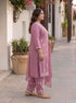 Miravan Womens Plus Size Chikankari Embroidery Pink Straight Kurta And Palazzo With Dupatta Set