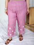 Miravan Womens Plus Size Chikankari Embroidery Pink Straight Kurta And Palazzo Set