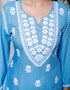 Miravan Womens Chikankari Embroidery Sky Blue Straight Kurta And Palazzo
