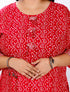 Miravan Womens Plus Size Festive Wear Red Bandhani Printed Straight Kurti