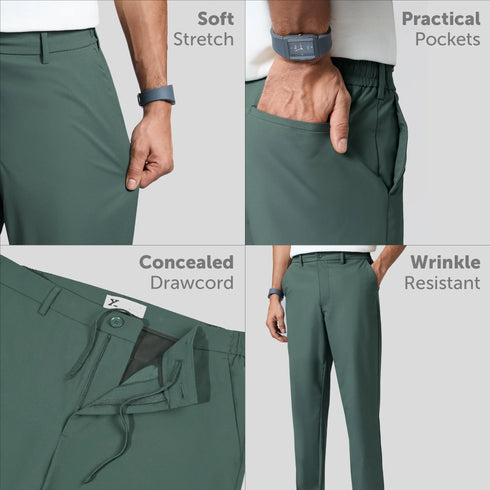 XYXX KINETIC: Soft Stretch Pants - Slim Fit Pitch Black