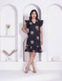 Miravan Women Empire Waist Black mini Length Dress
