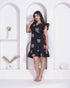 Miravan Women Empire Waist Black mini Length Dress