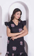 Miravan Women Empire Waist Black mini Length Dress