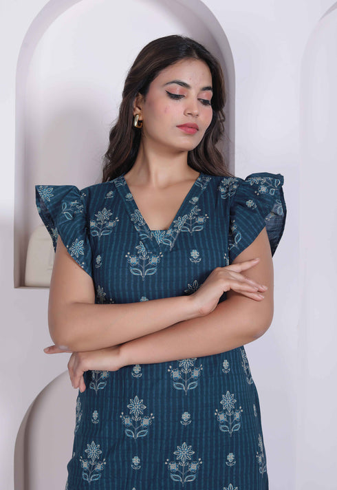 Miravan Women Empire Waist Blue mini Length Dress