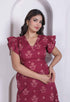 Miravan Women Empire Waist Maroon mini Length Dress