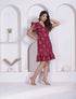Miravan Women Empire Waist Maroon mini Length Dress