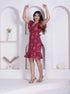 Miravan Women Empire Waist Maroon mini Length Dress