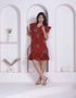 Miravan Women Empire Waist Rust mini Length Dress