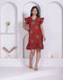 Miravan Women Empire Waist Rust mini Length Dress