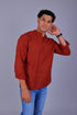 Veshbhoshaa Bluebird Men'S Short Kurta In Red - 100% Pure Cotton
