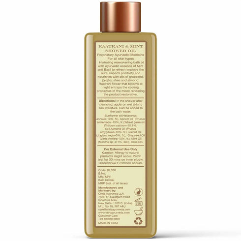 Ohria Ayurveda Raatrani & Mint Shower Oil