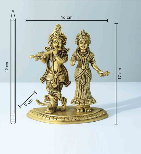 Samskara Home Radha Krishna Brass Idol