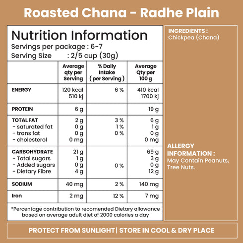 Jabsons Foods Radhe Plain Roasted Chana
