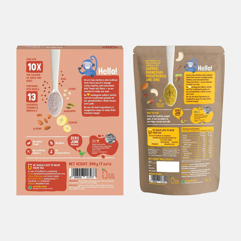 Slurrp Farm Ragi, Almond and Banana Cereal and Nut powder Combo