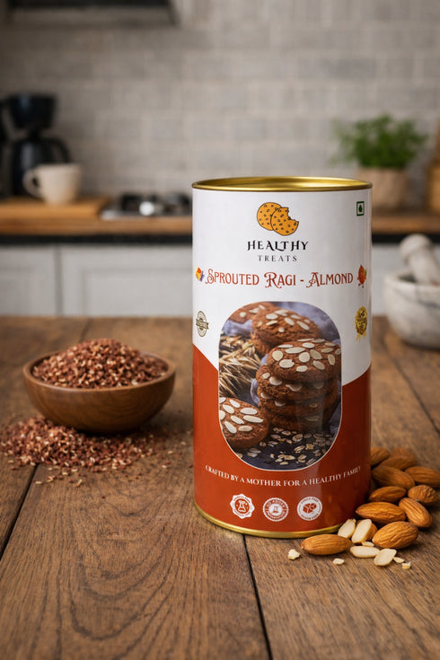 Sprouted Ragi Almond Cookies