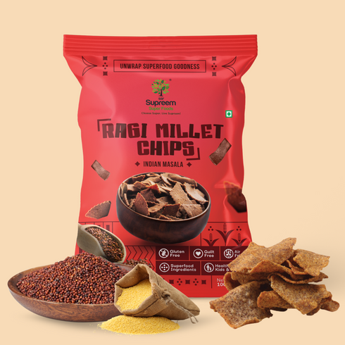 Supreem Super Foods Gluten Free Ragi & Millet Chips 100gms (Pack of 2)