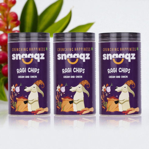 SNAAQZ Ragi Cream & Onion Chips