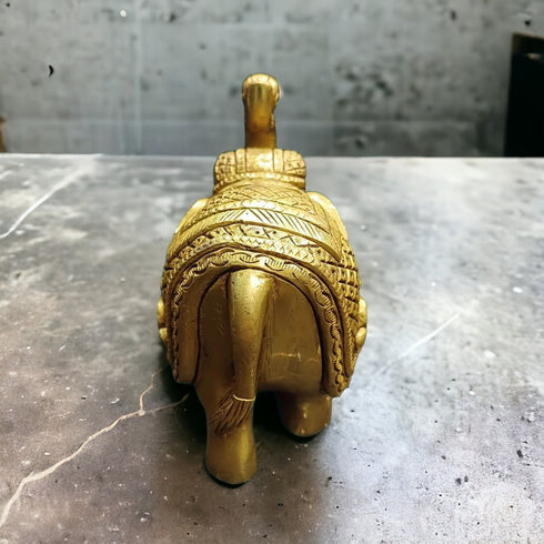 Tamas Brass Royal Elephant Home Accent Statue/Idol