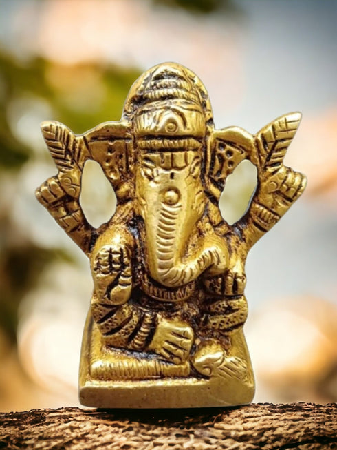 Tamas Lord Ganapati Sitting Decorative Brass Statue/Idol