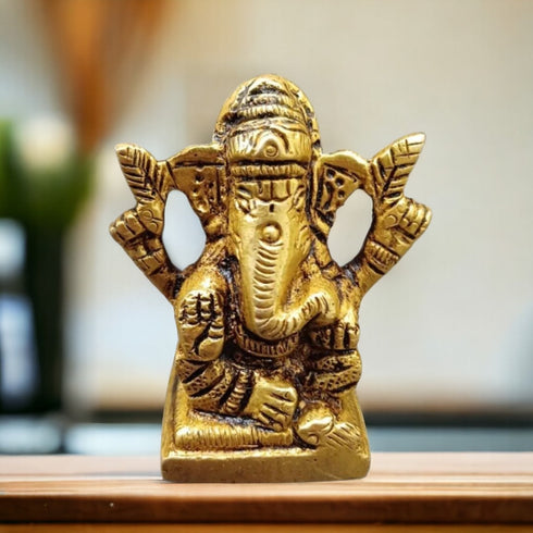 Tamas Lord Ganapati Sitting Decorative Brass Statue/Idol