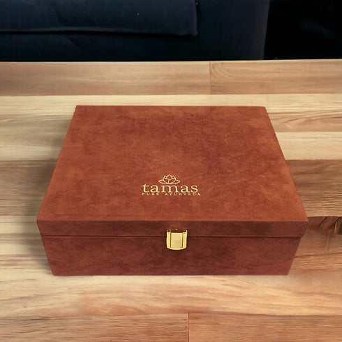 Tamas Copper Water Bottle And Glass Set with Premium Gift Box