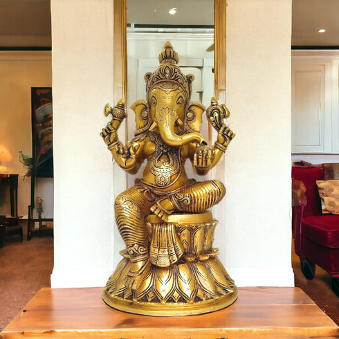 Tamas Brass Lord Mangalkari Ganesh Handcrafted Statue