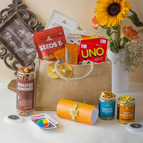 Omay Foods Rakhi, Masti & Munchies Gift Hamper (for Brother)