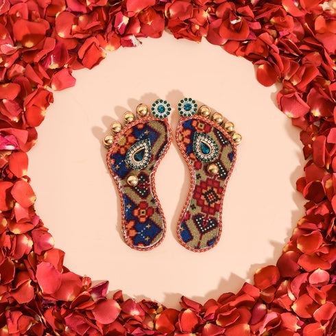 Samskara Home Rangeen Multi-Coloured Lakshmi Feet