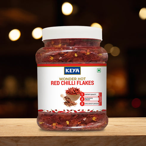 Keyafoods Keya Red Chilli Flakes 300g Premium Quality Crushed Red Chili for Bold Spicy Flavor Perfect for Cooking Seasoning and Garnishing Ideal for Pizzas Pastas Indian and Mexican Dishes