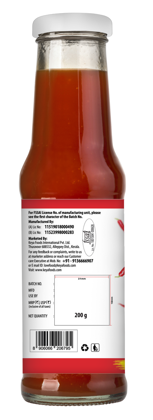 Keyafoods Keya Chinese Sauce Combo Red Chilli Sauce 200g Green Chilli Sauce 190g Dark Soya Sauce 210g Combo Pack 3
