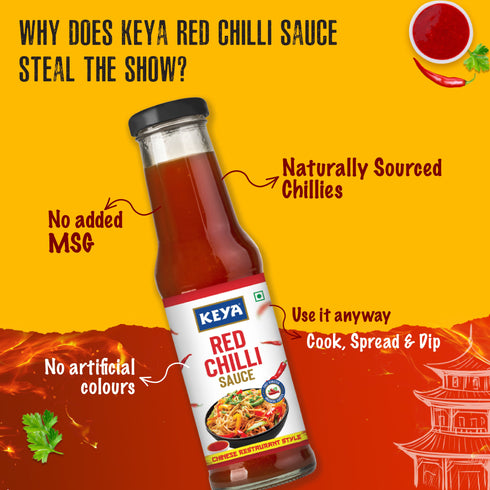 Keyafoods Keya Chinese Sauce Combo Red Chilli Sauce 200g Green Chilli Sauce 190g Dark Soya Sauce 210g Combo Pack 3