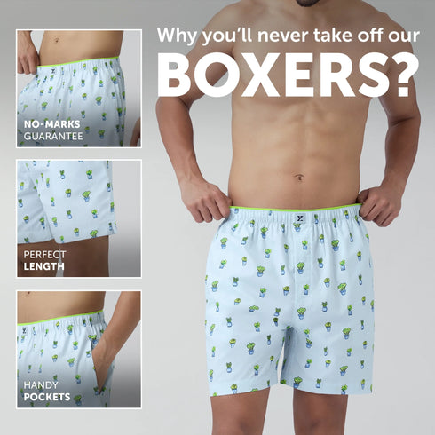 XYXX Renew Combed Cotton Boxer Shorts Ice Blue