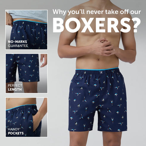 XYXX Renew Combed Cotton Boxer Shorts Midnight Blue