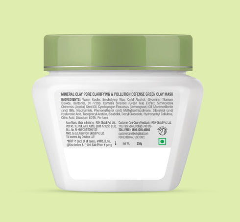 Joy Green clay Pore Clarifying + Pollution Defense face mask